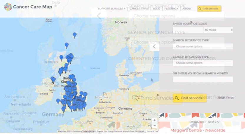Reca Cancer Map Cancer Care Map | UKONS